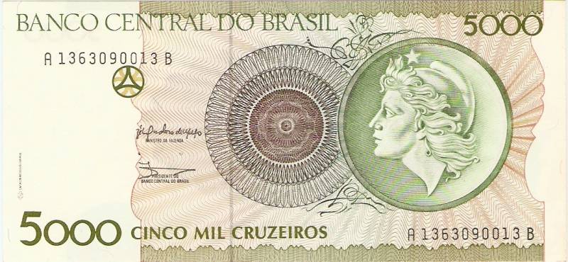 Catálogo Vieira Nº 222 - 5000 Cruzeiros (Efígie da República)