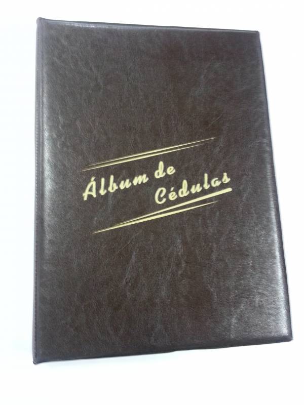 Álbum Grande de Cédulas com capacidade para 80 cédulas.