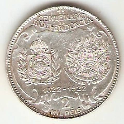 Catálogo Vieira Nº 577 - 2000 Réis (Comemorativa ao 1º Cent. da Independência do Brasil)