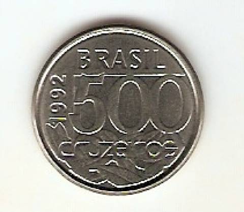 Catálogo Vieira Nº 13 - 500 Cruzeiros (Tartaruga) (Reforma Monetária) (Aço)