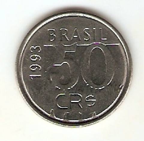 Catálogo Vieira Nº 5 - 50 Cruzeiros Reais (Onça Pintada) (Reforma Monetária) (Aço)