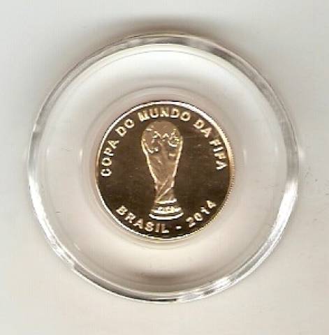 Moeda de Ouro Comemorativa Oficial da Copa do Mundo da Fifa Brasil 2014