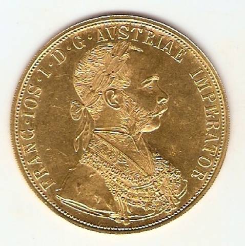 Moeda de Ouro 4 Ducados Austríaco - Ouro 22K - 14,0gr