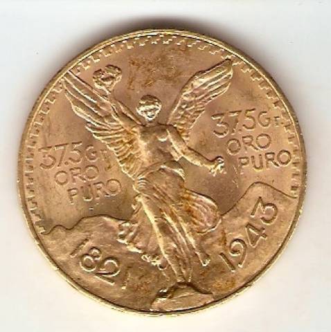 Moeda de Ouro 50 Pesos Mexicano - Ouro 22K - 41,6 gr.