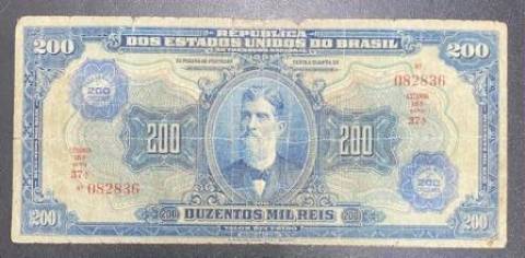 Catálogo Vieira Nº 007 - 200 mil Réis com carimbo (200 Cruzeiros)