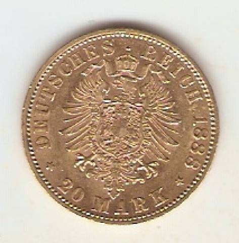 Moeda de Ouro Alemanha Prussia 20 Marcos.