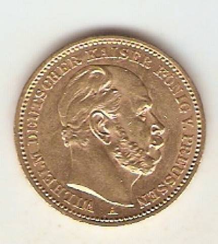 Moeda de Ouro Alemanha Prussia 20 Marcos.