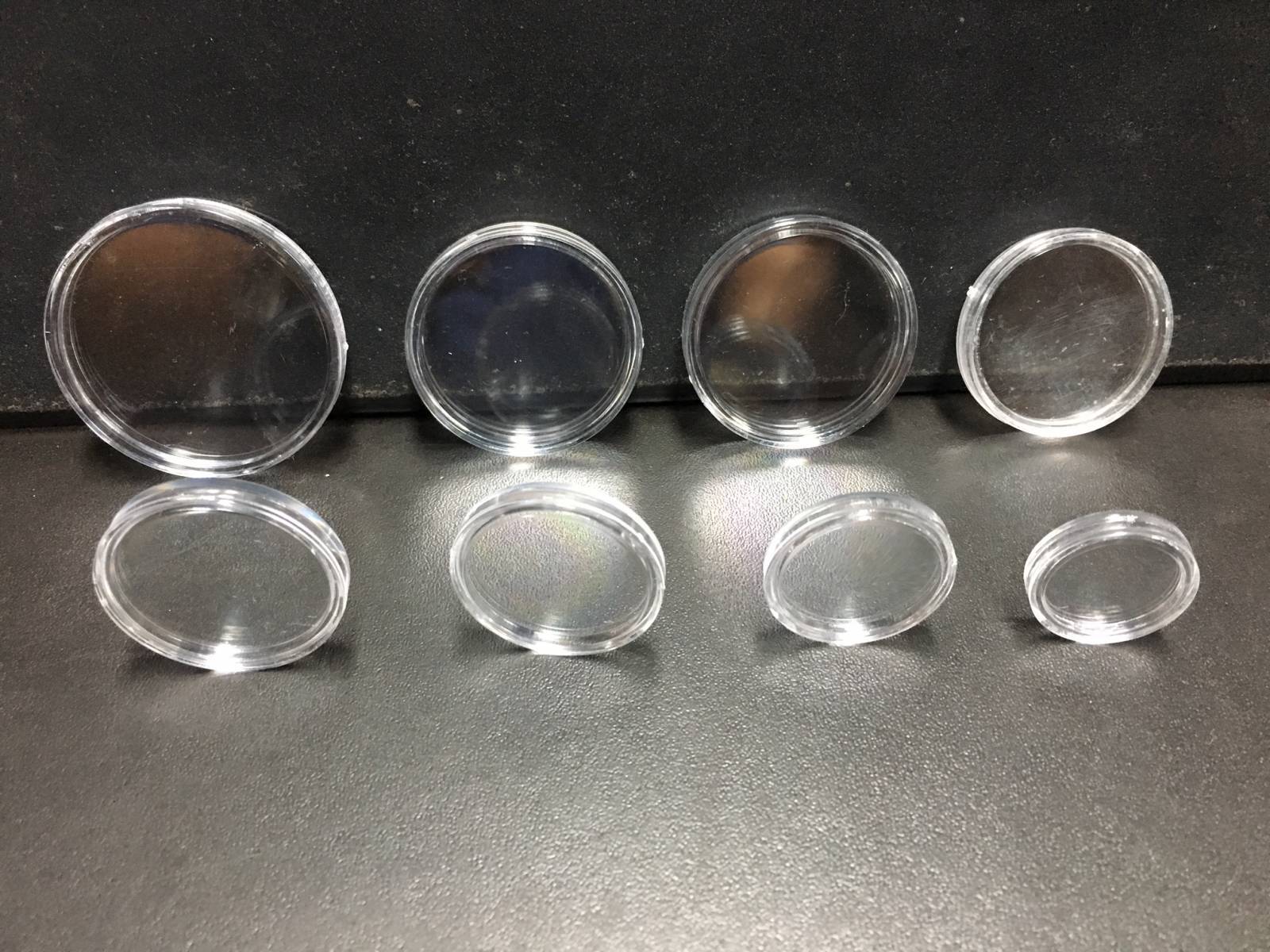 Cápsulas em Acrílico para Moedas de Diversos Tamanhos.