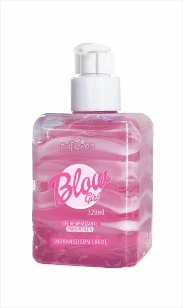 BLOW GIRL-Mix de gel e creme beijável com aroma irresistível de morango com creme.