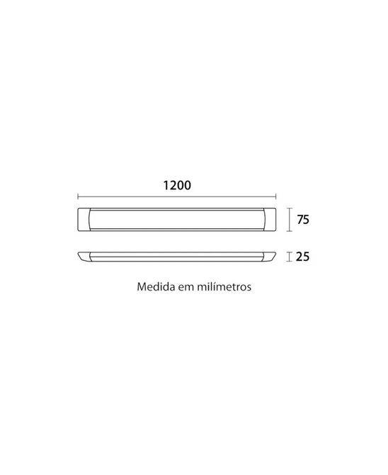 Luminaria Led Slim Sobrepor 120cm 36w Blumenau