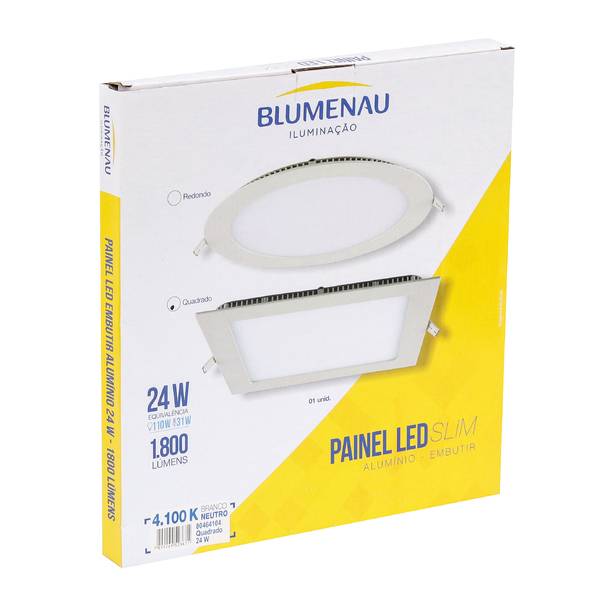 Luminária Plafon Led 18W 6500k Embutir Quadrada Blumenau