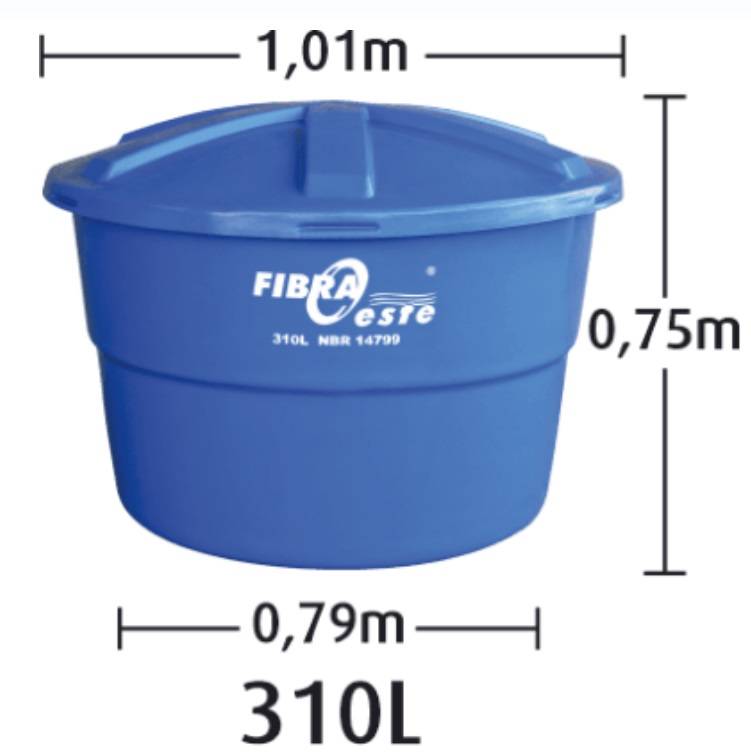 Caixa D'agua Plástica Fibraoeste 310l 