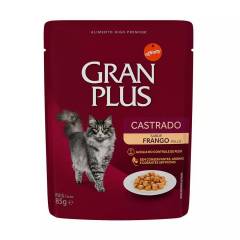 Alimento Úmido Sachê Gran Plus Gatos Castrados Frango 85g