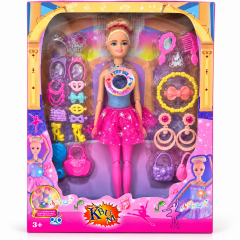 Boneca Bailarina com Luz e Som e Acessórios de Moda – Kit Completo
