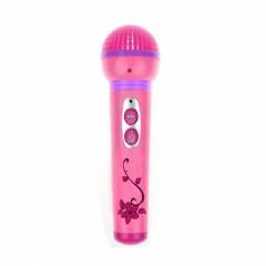 Microfone Infantil Rosa 12 Melodias - Fênix MCR-231