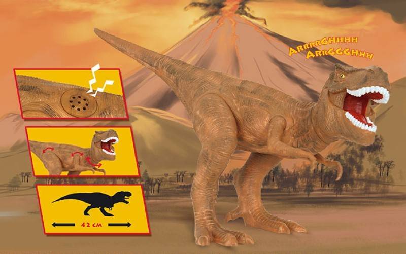 Dinossauro Tyrannosaurus Rex 42Cm Dino World Som Cotiplá