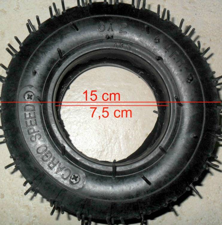 Rodízio Pneumático Giratório com pneu 6x2