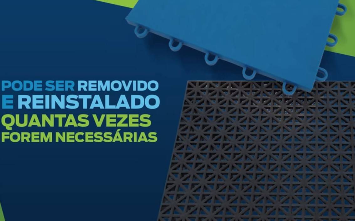 Piso Modular Emborrachado para quadra esportiva ginásio