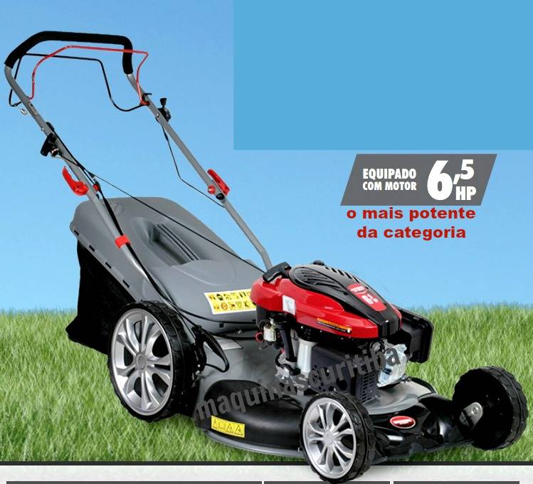 Máquina de cortar grama kawashima LR225-T a gasolina 4 tempos 6,5HP com tração e recolhedor