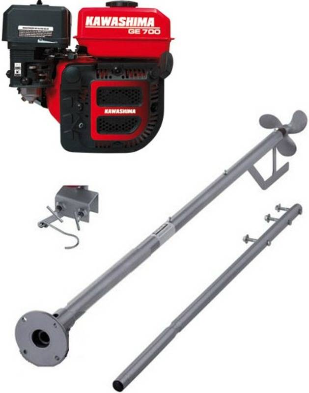 Rabeta horizontal para barco 1,70m com motor a gasolina 7hp 4 tempos