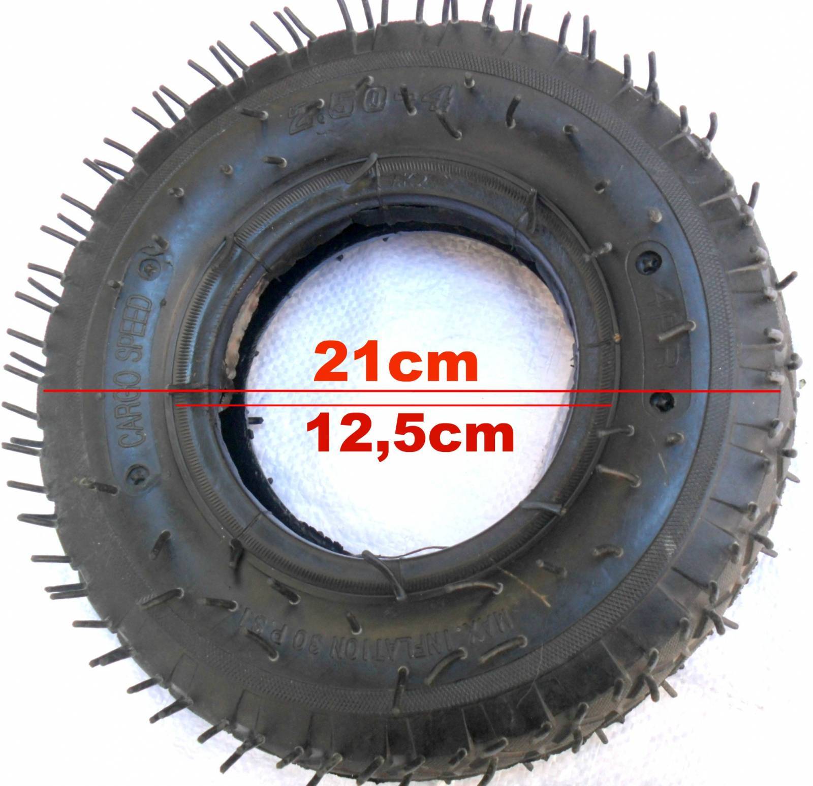 Rodízio pneumático fixo com pneu 2.50-4