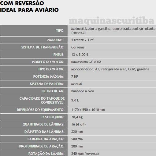 Motocultivador microtrator tratorito MRG750 para cama de aviário