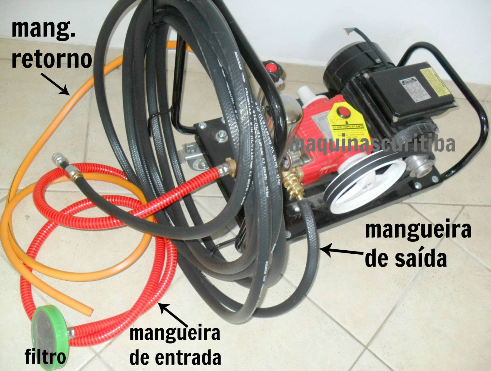 Lavadora de alta pressão com 3 pistões S40F com motor elétrico monofásico 3cv