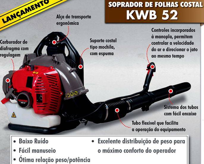 Soprador de folhas gasolina Costal kawashima KWB52