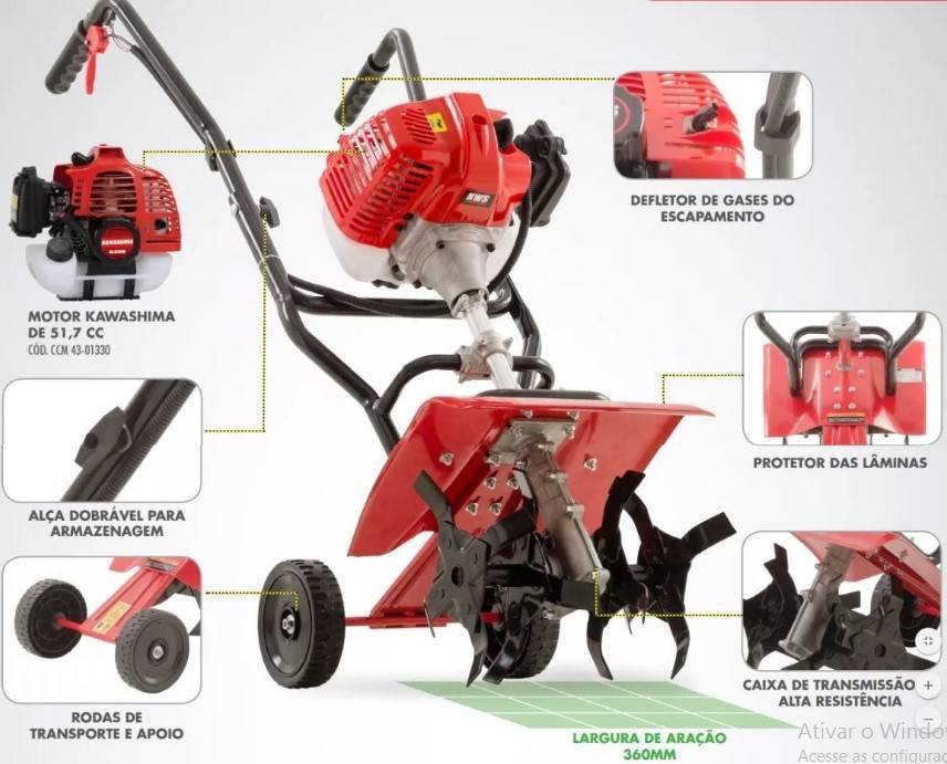 Enxada rotativa para capinar capinadeira kawashima ER28