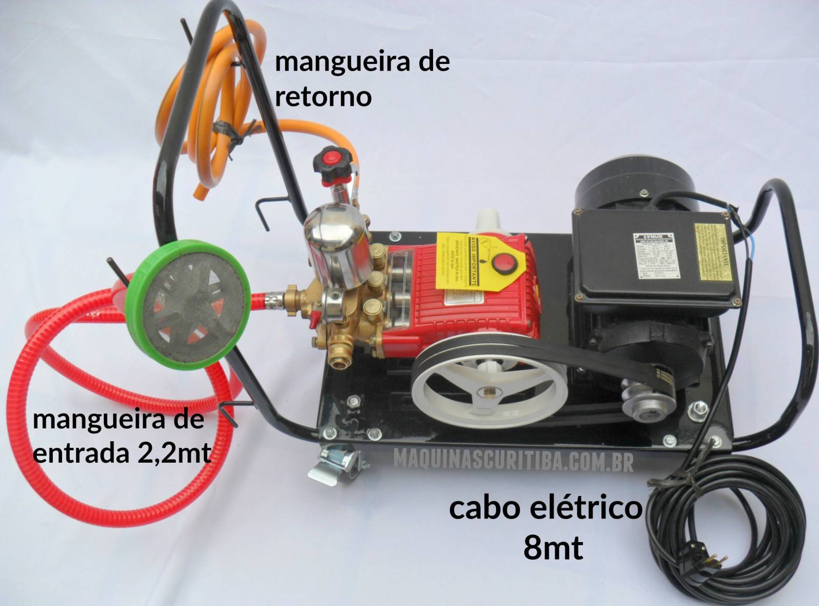 Lavadora de alta pressão bomba de pistão kawashima S22F com carrinho e motor