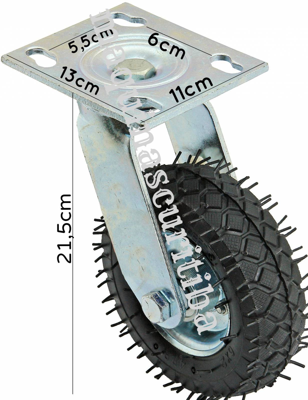 Rodízio Pneumático Fixo com Pneu 6x2