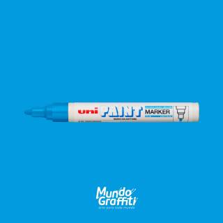 Marcador Industrial Permanente Uni Paint Marker PX20 Azul Claro