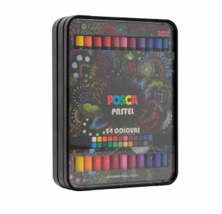 Kit Posca Profissional Giz Pastel Oleoso c/ 24 Cores