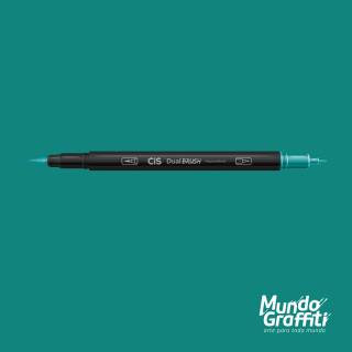 Caneta CiS Dual Brush 07 Verde Jade Aquarelável