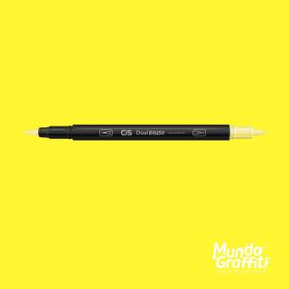 Caneta CiS Dual Brush 27 Amarelo Canário Aquarelável