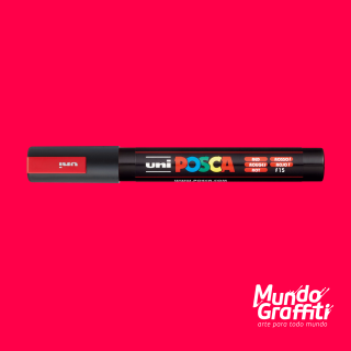 Caneta Posca 5M Vermelho Fluorescente