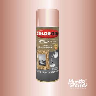 Tinta Spray Colorgin Metallik 056 Rose Gold 350ml