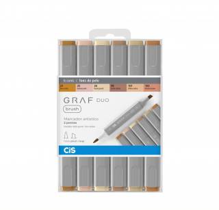 Kit Cis Graf Duo Brush Tons de Pele C/ 6