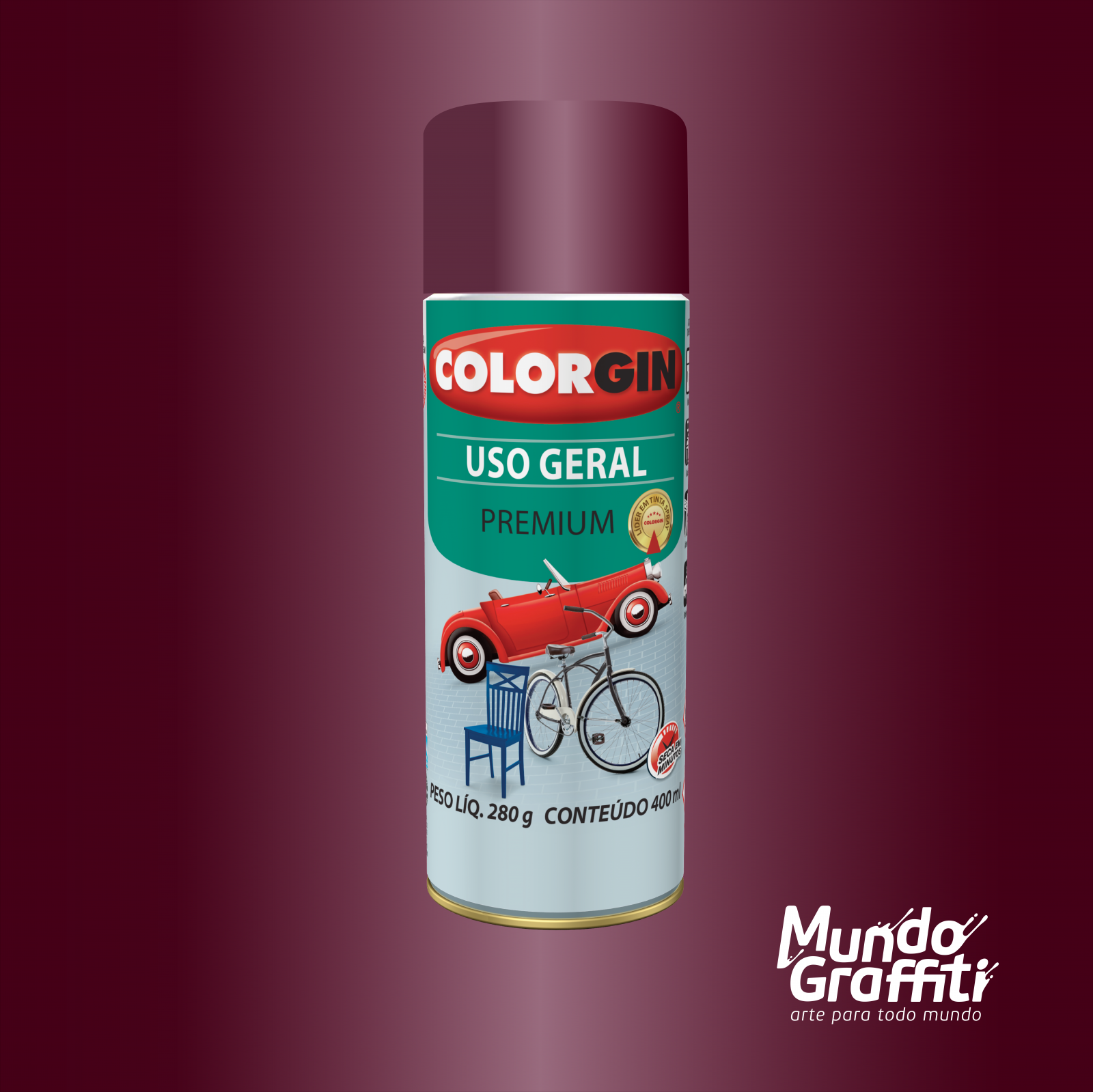 Tinta Spray Colorgin Uso Geral 57021 Violeta Imperial Metali