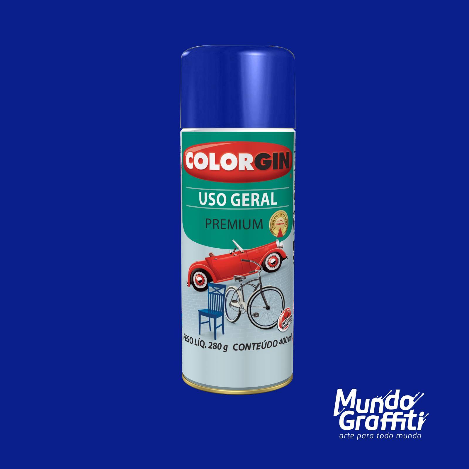 Tinta Spray Colorgin Uso Geral 55071 Azul Colonial 400ml - Mundo Graffiti