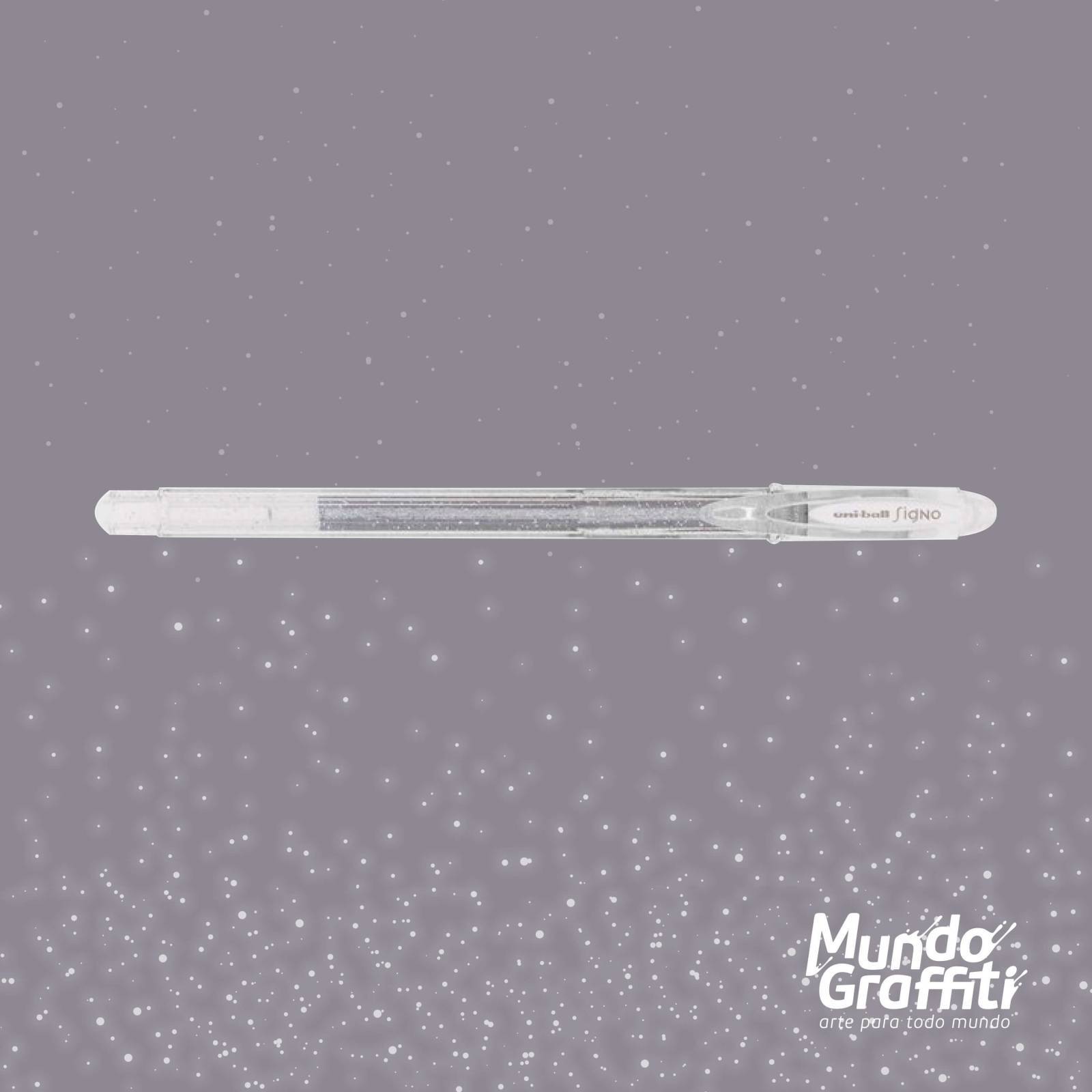 Caneta Signo Gel Sparkling Glitter Prata 0,7mm - Mundo Graffiti