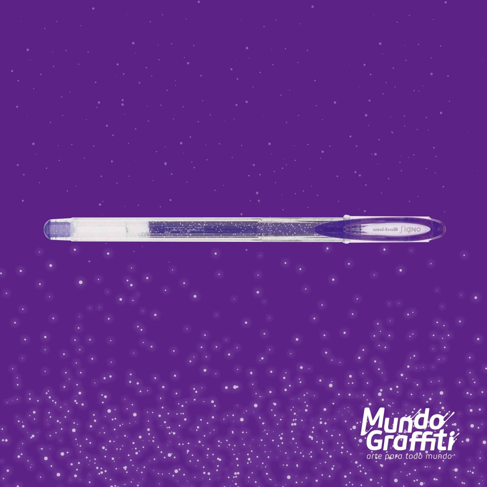 Caneta Signo Gel Sparkling Glitter Violeta 0,7mm - Mundo Graffiti