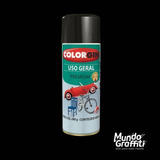 Tinta Spray Colorgin Uso Geral 54021 Preto Semi Brilho400ml
