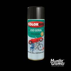 Tinta Spray Colorgin Uso Geral 54021 Preto Semi Brilho400ml