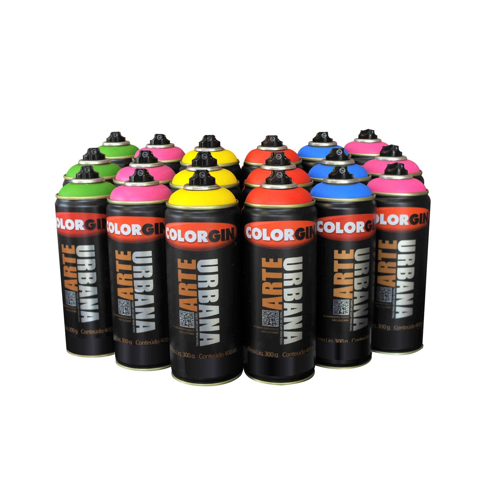 Kit Colorgin Arte Urbana com 24 latas (Cores a sua escolha) - Mundo Graffiti