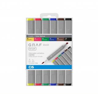 Kit Cis Graf Duo Brush Cores Basicas C/ 6