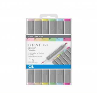 Kit Cis Graf Duo Brush Cores Pasteis C/ 6