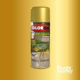 Tinta Spray Colorgin Metallik Exterior 063 Ouro 350ml