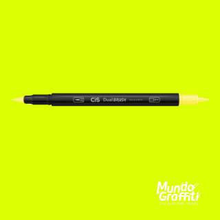 Caneta CiS Dual Brush 48 Amarelo Neon Aquarelável