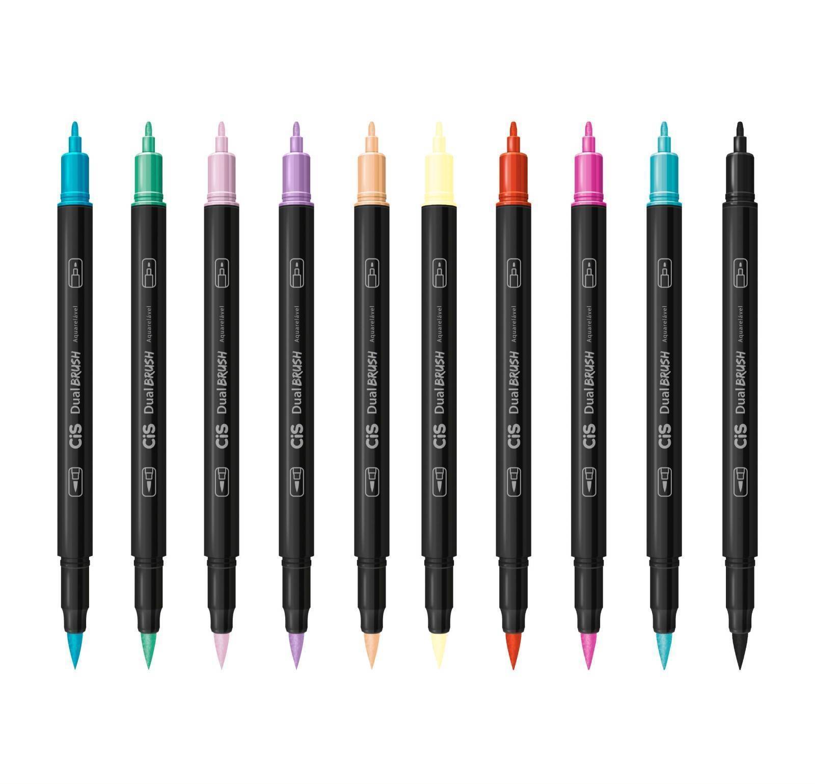 kit Cis Dual Brush C/12 canetas (Cores a Sua Escolha) - Mundo Grafite